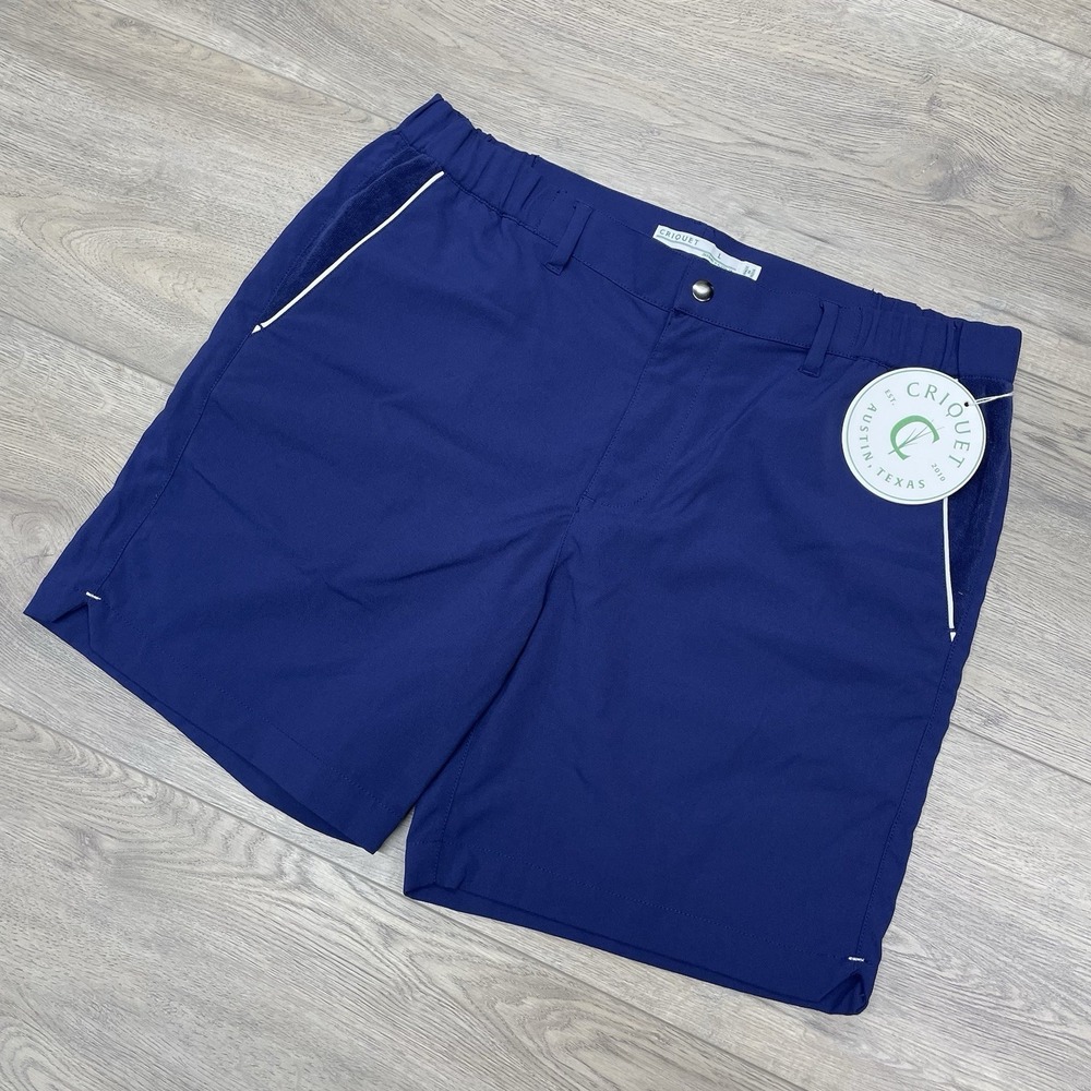 Criquet Court Shorts Navy Blue Men Sz L Prep Golf Casual Terry